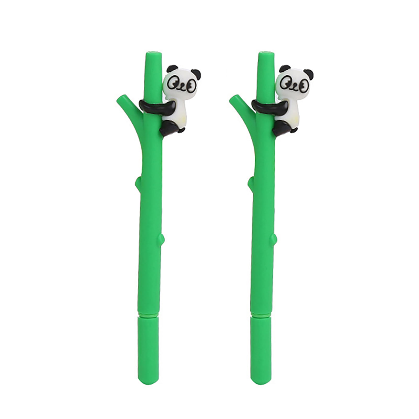 2pcs Green Bamboo Panda Gel Pens Black Ink 0.5mm Stationery Office Accessory Hot 