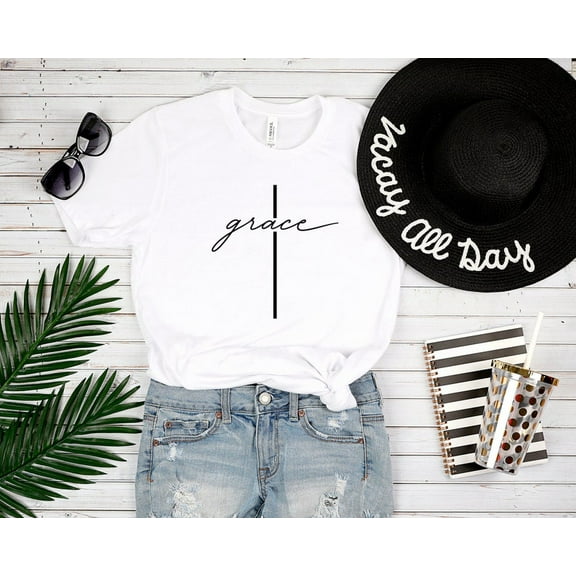 Grace Cross, Faith Shirt, Christian T-Shirt, Girlfriend Gift, Religious Shirt, Grace Definition Shirt