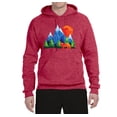 thumbnail image 2 of Neon Colorful California Bear Sunset Cali Redwoods | Mens Fashion Hooded Sweatshirt Graphic Hoodie, Vintage Heather Red, X-Large, 2 of 4