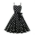 thumbnail image 3 of Toddler Kids Girls Dresses Polka Dots Printed Sleeveless O-Neck Spring Summer Button Princess Sundress Wedding Soft Dress For Chlidren, 3 of 3