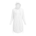 thumbnail image 6 of Women's UPF 50+ Sun Protection Long Shirt Full Zipper Drawing Hem Lightweight Tops for Beach Swimming Outdoor White XXL, 6 of 6