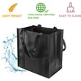 thumbnail image 3 of 2 Pack Black Shopping Bags, Reusable Shopping Bag Grocery Bag Tote Bag, Foldable, Washable, Stands Upright, Reinforced Bag with Small Hook for Life, Family, Holiday, Picnic, Camping, 3 of 7