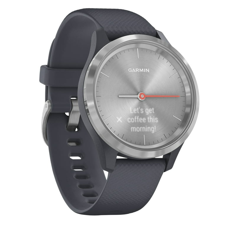 Garmin 010-02238-00 Vivomove 3S Hybrid Smartwatch (Silver Stainless Steel  Bezel With Granite Blue Case And Silicone Band)