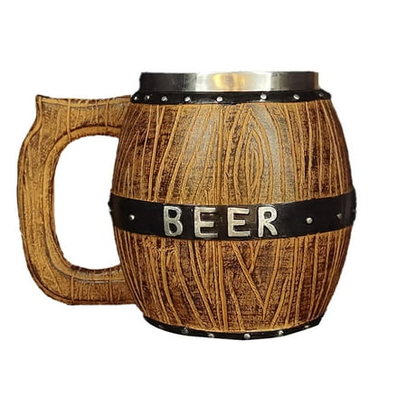 

Reayehane Glass&Bottle Wooden Barrel Beer Mug Stainless Steel Beer Mug Bucket Shaped Drinkware with Handle Large Capacity Beer Cup For Bar Restaurant (Green )