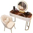 thumbnail image 4 of Nordic Light Full Body Luxury Makeup Dressing Penteadeira Table LED Mirror Bedroom Vanity Mirror Dresser Cabinet Include Chair My Lux Decor Round, 4 of 15