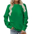 thumbnail image 2 of pstuiky Sweatshirt for Women, Women Long Sleeves Solid Color Casual Crewneck Sweatshirt Pullover Sweatshirt Tunic Tops Oversized Sweatshirt for Women Leisure, 2 of 5