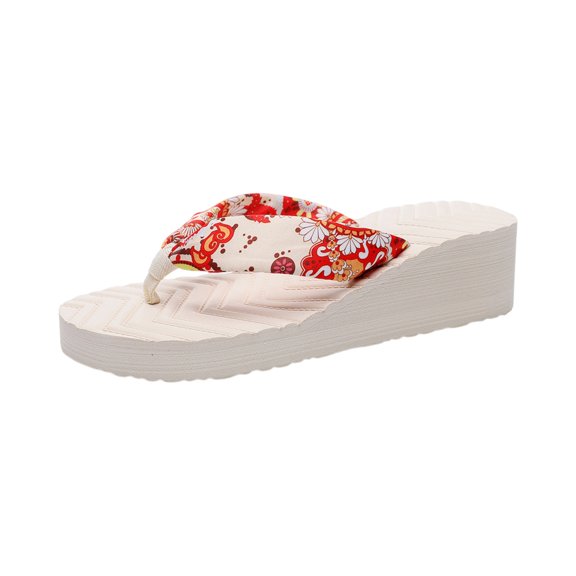 Domuza Platform Flip Flops for Women Chunky Sole Slides 2026 Summer Indoor Outdoor House Slippers Lightweight Sandals for Wide Feet Beige 7(EU-38)