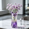 thumbnail image 5 of SUYOLL Gradient Embossed Glass Vase Scalloped Rim Thick Clear Glass Vase Floral Vase For Home Centerpiece Wedding Living Room Dining Table Party Decor Housewarming Gift, 5 of 7