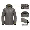 thumbnail image 3 of Little Donkey Andy Women's Warm Windproof Ski Insulated Jacket Water Repellent Winter Snowboarding Snow Coat With Detachable Hood Steel Gray XL, 3 of 7