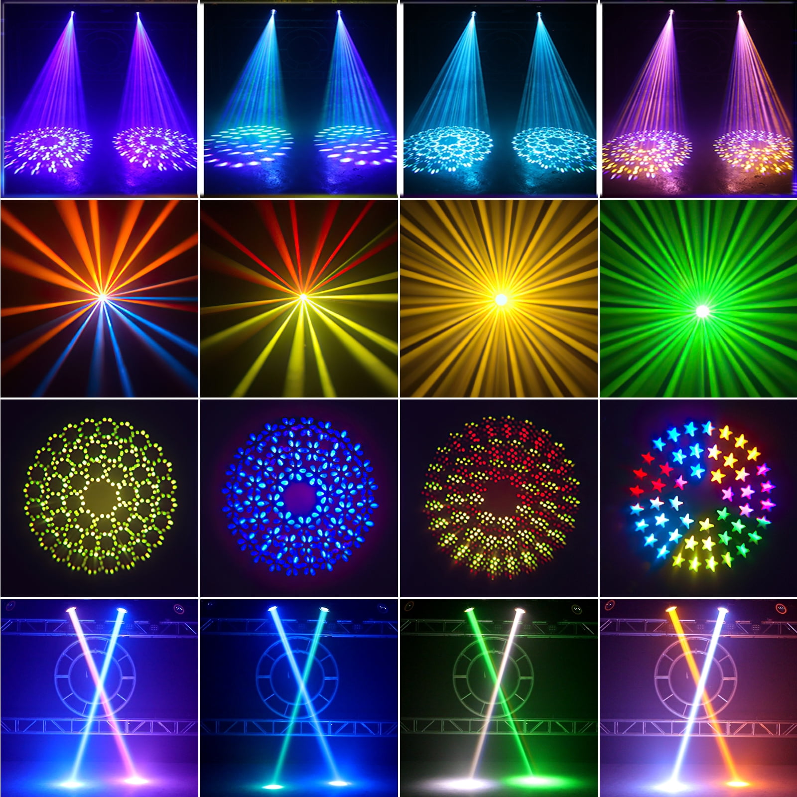 7R 230W DJ Lights, 8 Prisms Beam Sharpy Moving Head Stage Light 17 Gobos 14 Colors LED Disco Party Lights DMX Club Light for Weddings Christmas Dance Show