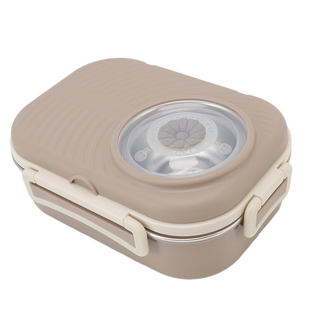 Caja De Lonchera De Acero Inoxidable Doble Capa Termal Contenedores De Compartimentos Aislados Para Estudiantes Picnic De La Escuela De Niños De 1450 Ml Forma De La Cámara