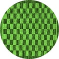 thumbnail image 1 of Ahgly Company Indoor Round Checkered Green Modern Area Rugs, 5' Round, 1 of 4