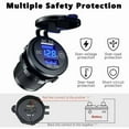 thumbnail image 4 of Waterproof Dual USB Car Charger QC3.0, 12V/24V 36W with LED Voltmeter for Cars, ATV, Bus - Blue, 4 of 5