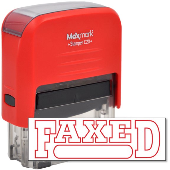 FAXED Self Inking Rubber Stamp with Red Ink