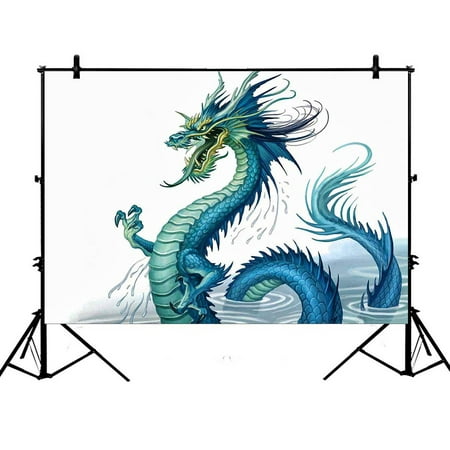 Image of GCKG 7x5ft Golden Chinese Dragon Polyester Photography Backdrop Studio Photo Props Background