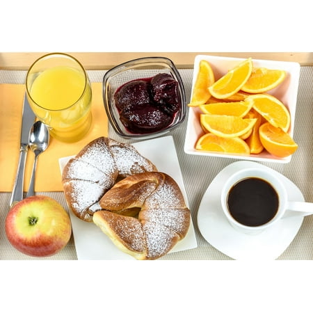 Jam Tray - Peel-n-Stick Poster of Jam Coffee Continental Breakfast Hotel Tray Poster 24x16 Adhesive Sticker Poster Print