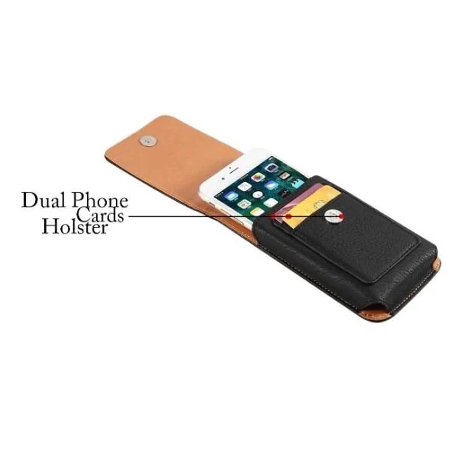 EVO 5.5" Sturdy Vertical Leather Pouch - Black