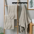 thumbnail image 1 of Juego de toallas de baño - Forro polar de terciopelo súper absorbente | Paño y toallita grande espesada de secado rápido | Gris Morado Café Blanco | 70x140cm y 35x75cm | Toallas domésticas suaves y, 1 of 6