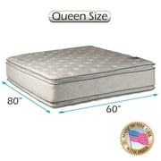 Dream Sleep Gentle Plush Queen Size Two-Sided PillowTop (Eurotop) Mattress Only - Orthopedic Type, Premium Edge Guards, Quilted Fabric, Longlasting Comfort by Dream Solutions USA