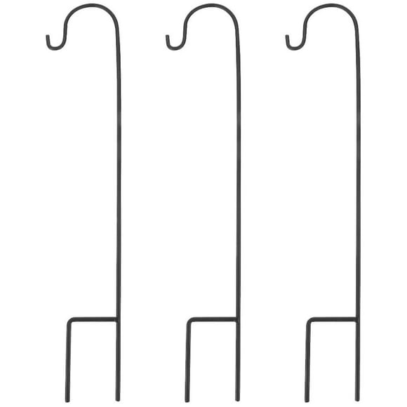 3pcs Shepherd Hooks Outdoor Shepherd Hooks Garden Light Hanger Metal Hooks Shepherds Crooks