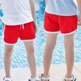 thumbnail image 2 of NIEWTR Girls Color Block Drawstring Shorts Lightweight Playful Shorts Durable Full Coverage Wear(Red,2-3 Years), 2 of 9