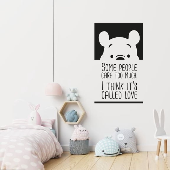 Some People Care Too Much I Think It's Called Love Silhouette Vinyl Wall Sticker Wall Art Wall Decal Train Décor Home Room Kids Room Boys Girls Room Pooh Lover Living Room Decoration Size (40x16 inch)