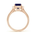 thumbnail image 2 of Angara Natural 1 Ct. Blue Sapphire with Diamond Halo Ring in 14K Rose Gold for Women (Ring Size: 11.5), 2 of 10