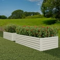 thumbnail image 2 of WildBreak Square Steel Raised Garden Bed, 8 x 4 x 2 ft, 2 ft Deep Root, Beige, 2 of 9