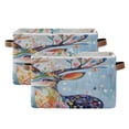 thumbnail image 2 of Square Storage Basket 14.2*10.2*8.3 Inch One Sizex1 Shelf Basket Open Home Storage Bins Bedroom Storage Basket Closet Storage Stylish Decor Colorful Deer and Raindrops, 2 of 9