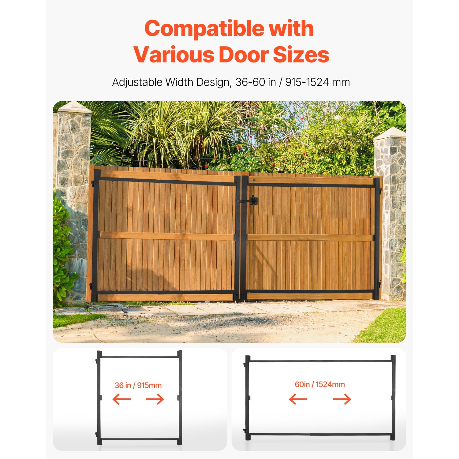 KFFKFF Safety Gate Extensions & Kits 36.02–60 in (adjustable width) × 2.24 in × 65 in Black
