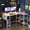 Pink, variant on L-Shaped Computer Desk with Power Outlets & LED Light, 49.6" Reversible Corner Computer Desk with Storage Shelves & Monitor Stand, Home Office Desk, Gaming Desk, Writing Desk Table for Home Office