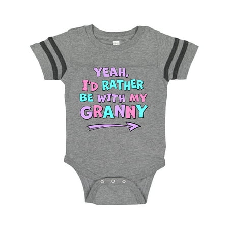 

Inktastic Yeah I d Rather be with My Granny in Pink Blue and Purple Gift Baby Boy or Baby Girl Bodysuit