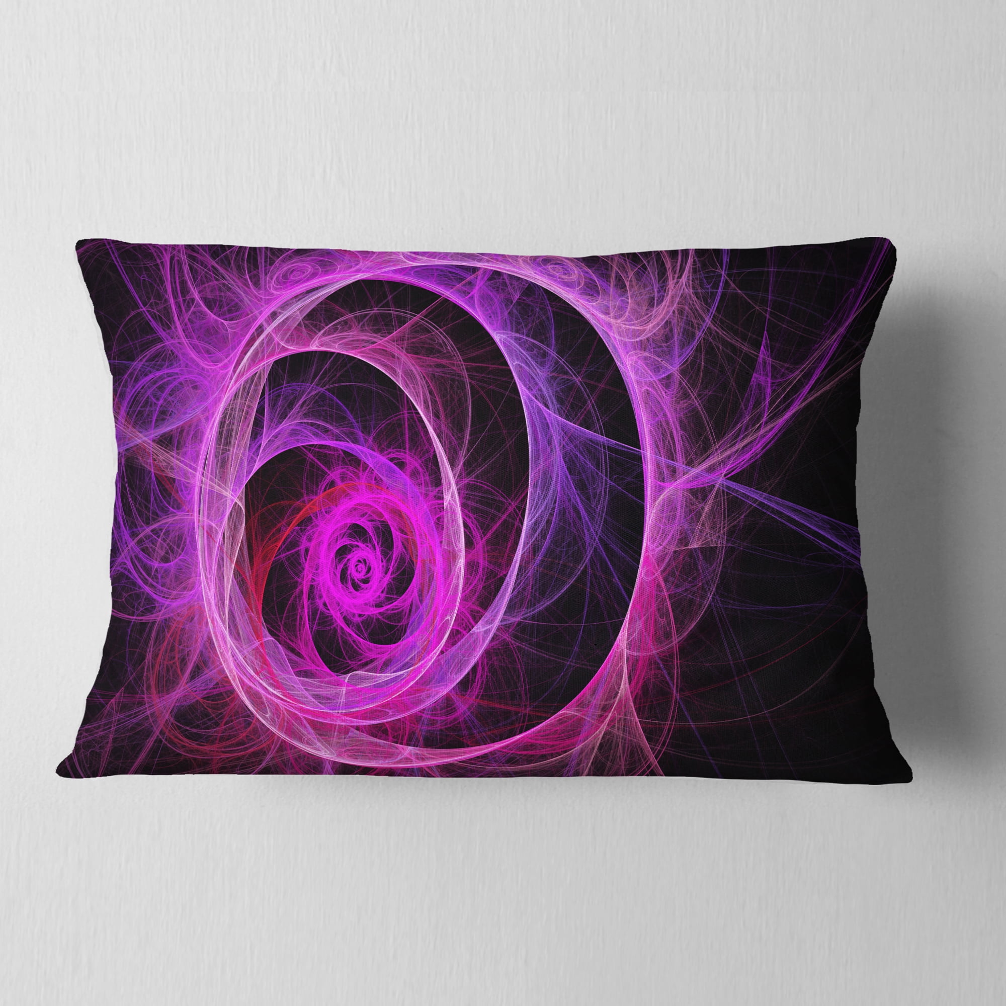 Designart Exotic Pink Flower - Floral Throw Pillow - 12x20