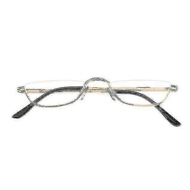 Reading Glasses Metal Spring Hinges Half Moon Semi Rimless Readers 1.0~ 4.0