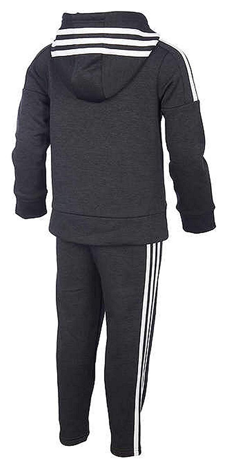 adidas Boys' Tricot Jacket and Pant Set (4T, BM Black/White/Black) - image 2 of 2