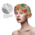 thumbnail image 4 of Kdxio Funny Owl Bird Print Shower Cap for Women,Elastic and Reusable,Double Waterproof Layers Bathing Hat, 4 of 9