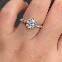 2Ct Round Cut Diamond Lab Created Women's Wedding Ring 925 Sterling Silver 14K White Gold Plated