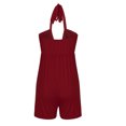 thumbnail image 5 of Lovskoo Romper for Women 2024 Summer Halter Neck Spaghetti Strap Jumpsuits Sleeveless Ruched Short Jumpsuit with Pocket Burgundy 2XL, 5 of 7