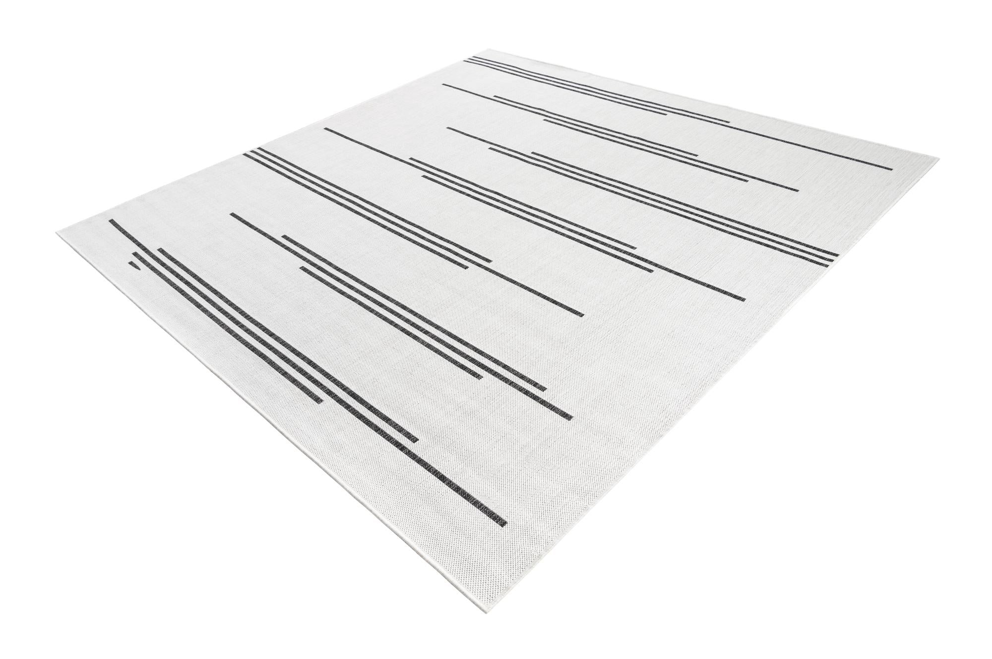 Unique Loom Outdoor Modern Collection Area Rug - Miranda (12' Square White and Black)