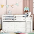 thumbnail image 2 of JERFIT Full Loft Bed with Retractable Desk, 4 Drawers, Shelves, White, 2 of 10
