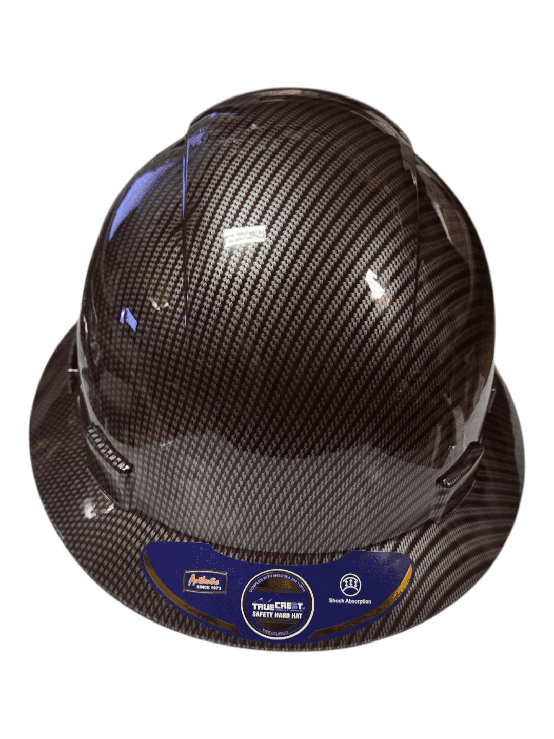 HDPE Brown Hydro Dipped Carbon Fiber Style Full Brim Hard Hat with Fas-trac Suspension