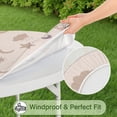 thumbnail image 5 of Round Elastic Tablecloth - Cute Cartoon Waterproof Fitted Table Cover for Kids, Windproof & Spill-Proof with Fun Rainbow Animals Design (44 inches), 5 of 5