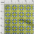 thumbnail image 2 of oneOone Cotton Poplin Lime Green Fabric Asian Block Print Traditional Tile Sewing Craft Projects Fabric Prints By Yard 56 Inch Wide, 2 of 4