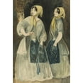 thumbnail image 3 of Constantin Guys 14x18 Black Modern Framed Museum Art Print Titled - Two Women in Yellow Kerchiefs, 3 of 5