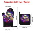 thumbnail image 2 of Daiia Mushrooms and Skull Pattern Oven Mitts and Pot Holders 4 pcs Set,High Heat Resistant 500 Degree Extra Thicken Long Kitchen Cotton Oven Glove, 2 of 6