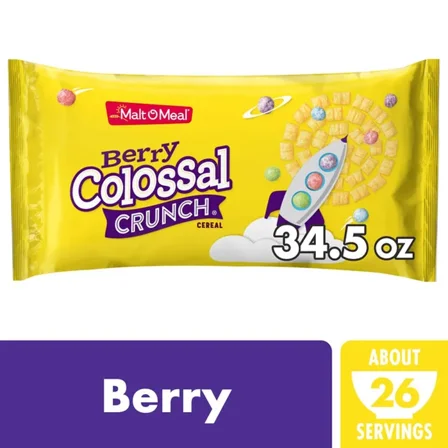 Malt-O-Meal Berry Colossal Crunch Family Size Bag Cereal Pack of 3