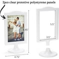 thumbnail image 2 of 10 PCS Double Sided Standing Picture Frames 4x6 Inch, Plastic Pedestal Photo Frame Bulk, White Vertical Picture Holder with Inserts & Base, Display Picture Frames for Wedding, Table, 2 of 5