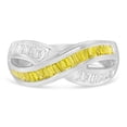 thumbnail image 1 of 14k White Gold 1.25ct TDW Treated Yellow Baguette Diamond Infinity Ring(H-I ,SI1-SI2), 1 of 1