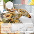thumbnail image 3 of Yellow Sunflower Bedding 3 Piece Duvet Cover Set California King, Watercolor Retro Floral Plant Leaf Soft Microfiber Comforter Cover with Zipper Closure & Pillowcases, FadeResistant Quilt Cover, 3 of 9
