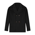 thumbnail image 3 of guisaled Men's Single Breasted Trench Coat Solid Trendy Short Pea Coat Lapel Collar Fall Winter Windproof Male Overcoat with Pockets, 3 of 6